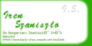 iren szaniszlo business card